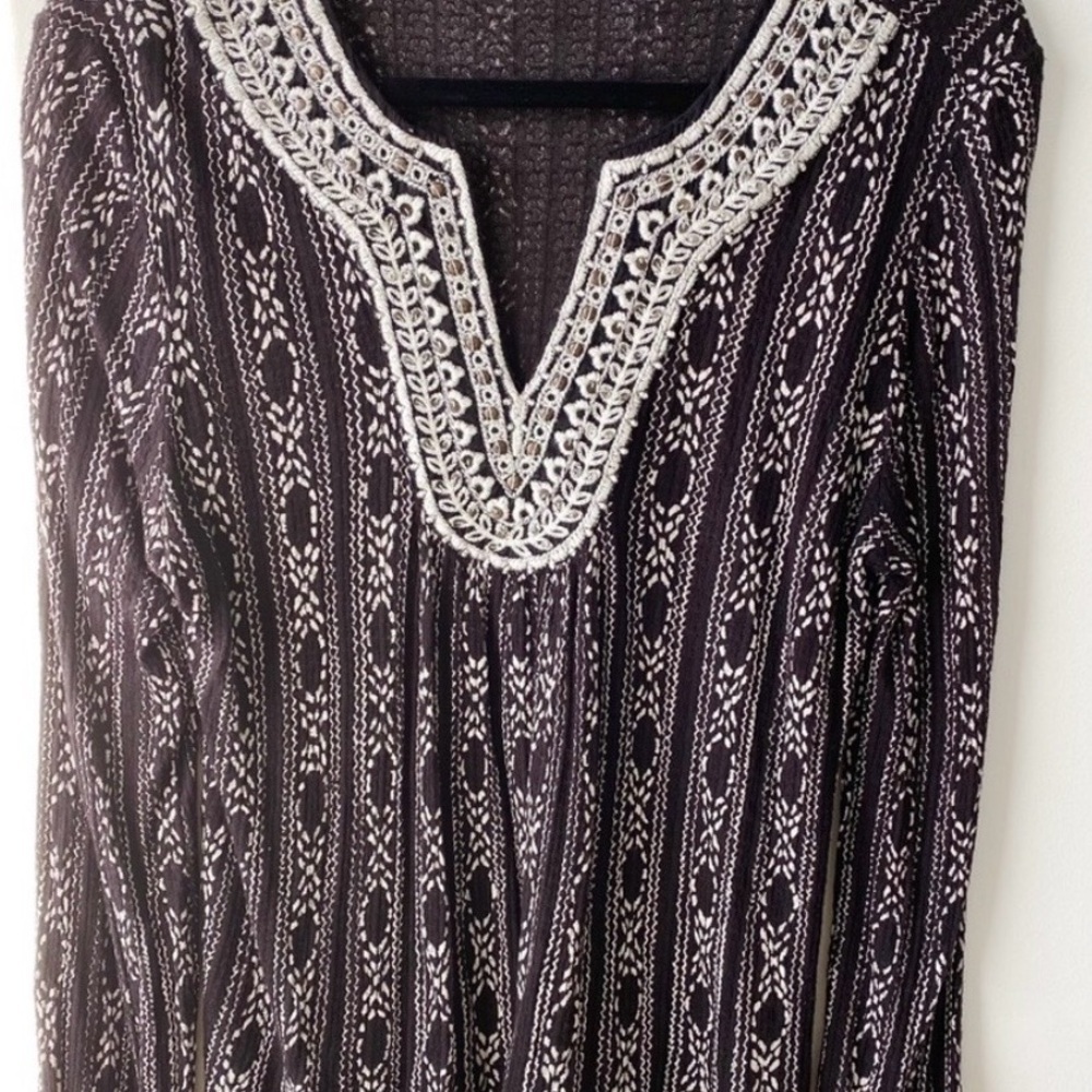 Lucky Brand Boho Knit Tunic Top | Size L